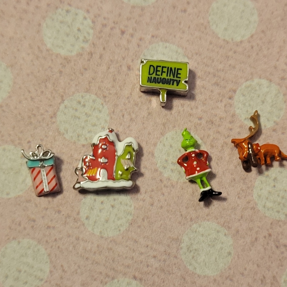 Grinch Christmas Origami Owl Set Of 4